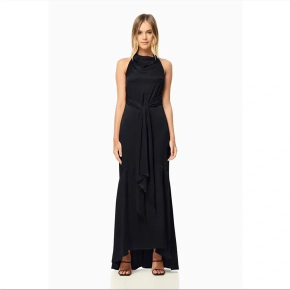 Elliatt | Dresses | Elliatt Barcelona Maxi Dress Black Cowl Draped Gown  Formal Size Xl | Poshmark